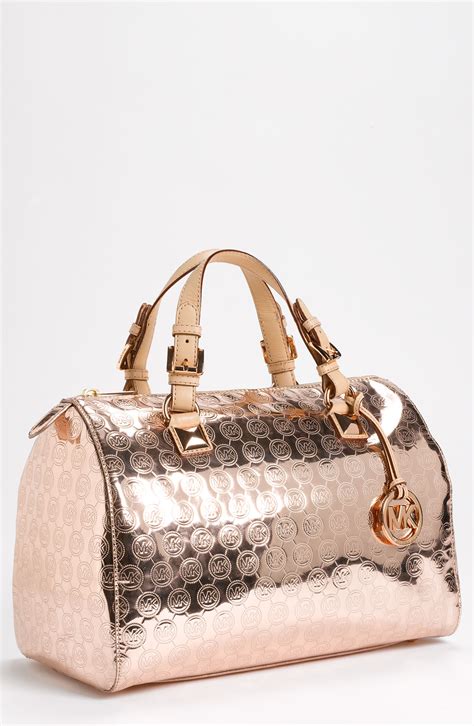 michael kors grayson rose gold purse|grey michael kors medium purse.